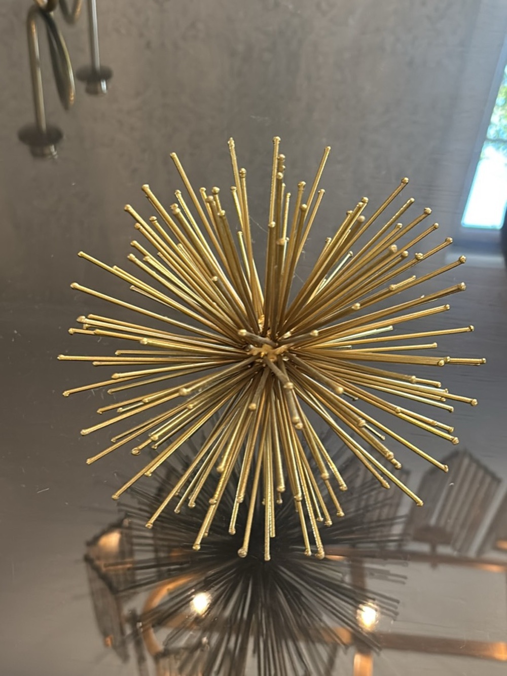 Gold Metal Starburst Sculpture Decorative Accent